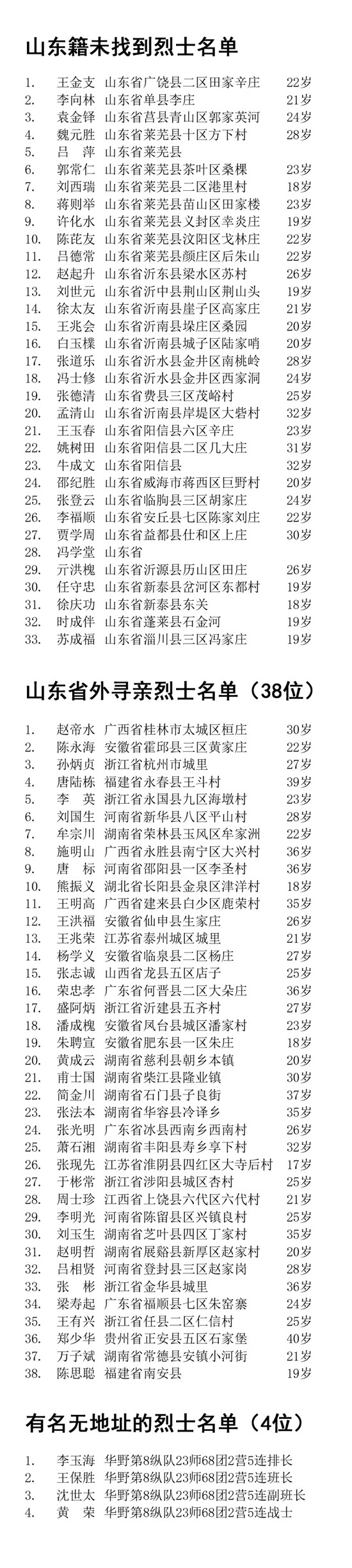 寻找亲属!让我们一起帮这2位淄博籍烈士回家